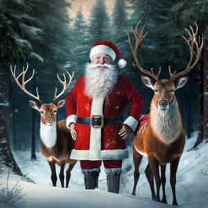 Gibt es einen Weihnachtsmann 2 Firefly weihnachtsmann mit rentieren im winterwald 22289 3