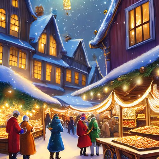 weihnachtsmarkt magisches licht nacht 37724