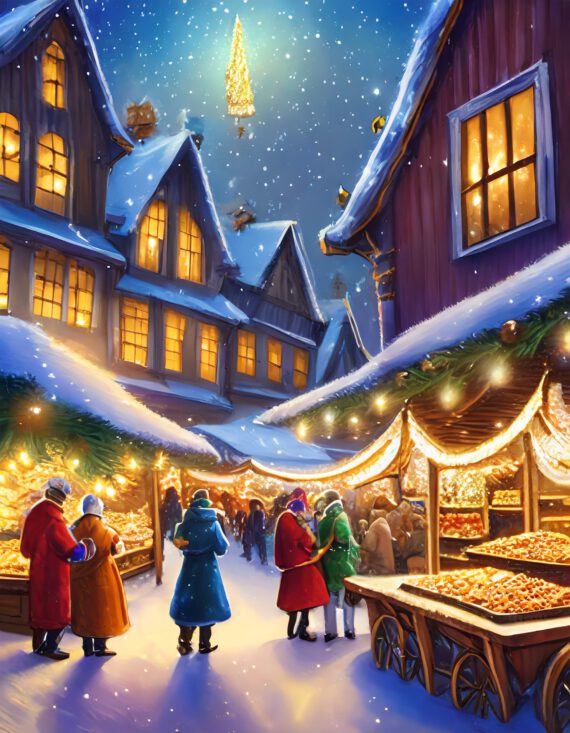 weihnachtsmarkt magisches licht nacht 37724